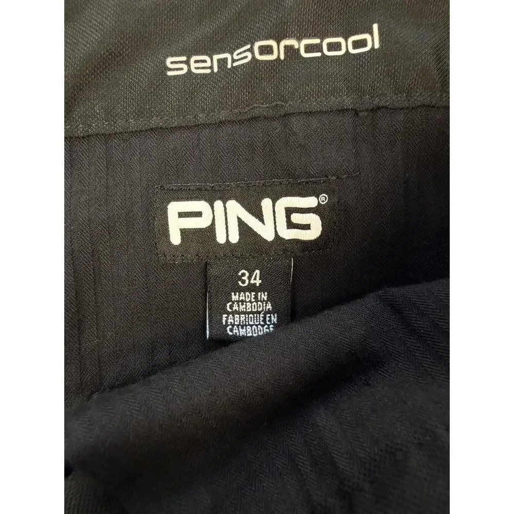 Ping‎ SensorCool Golf Shorts Mens 34 Black Performance Moisture Wicking